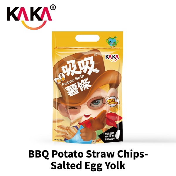 KAKA BBQ Potato Straw Chips-Salted Egg Yolk 80g